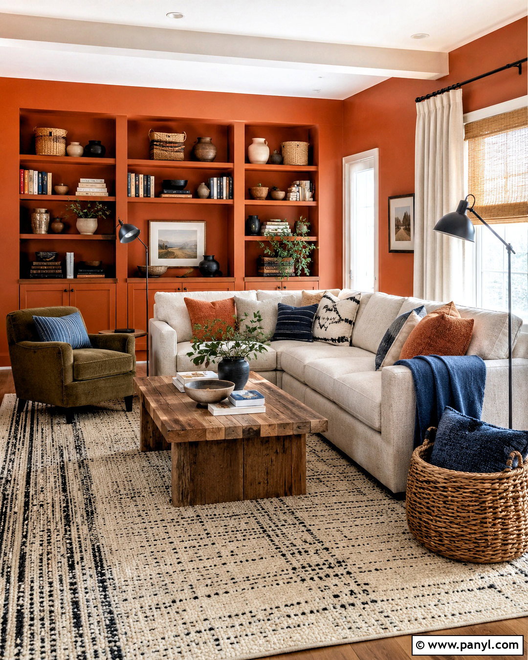 Burnt Orange Family Room - 20 bold paint colors