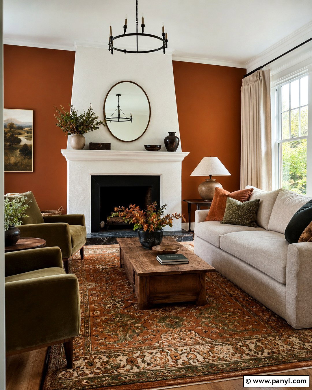 Burnt Orange Fireplace Wall - 20 Pop Of Color Wall Paint Ideas