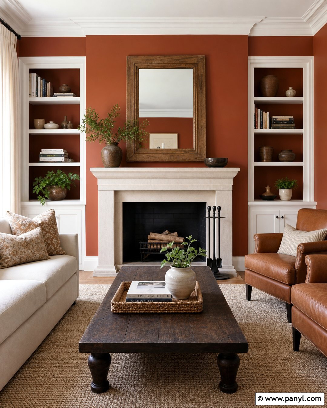Burnt Orange Fireplace Wall - 35 burnt orange walls