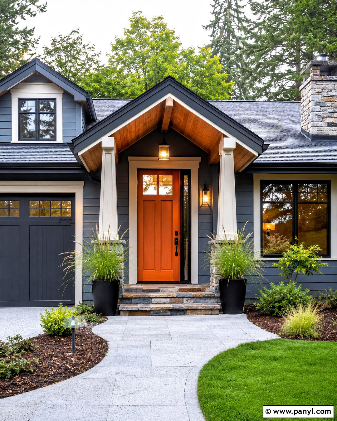 Burnt Orange Front Door - 20 door colors for gray house ideas