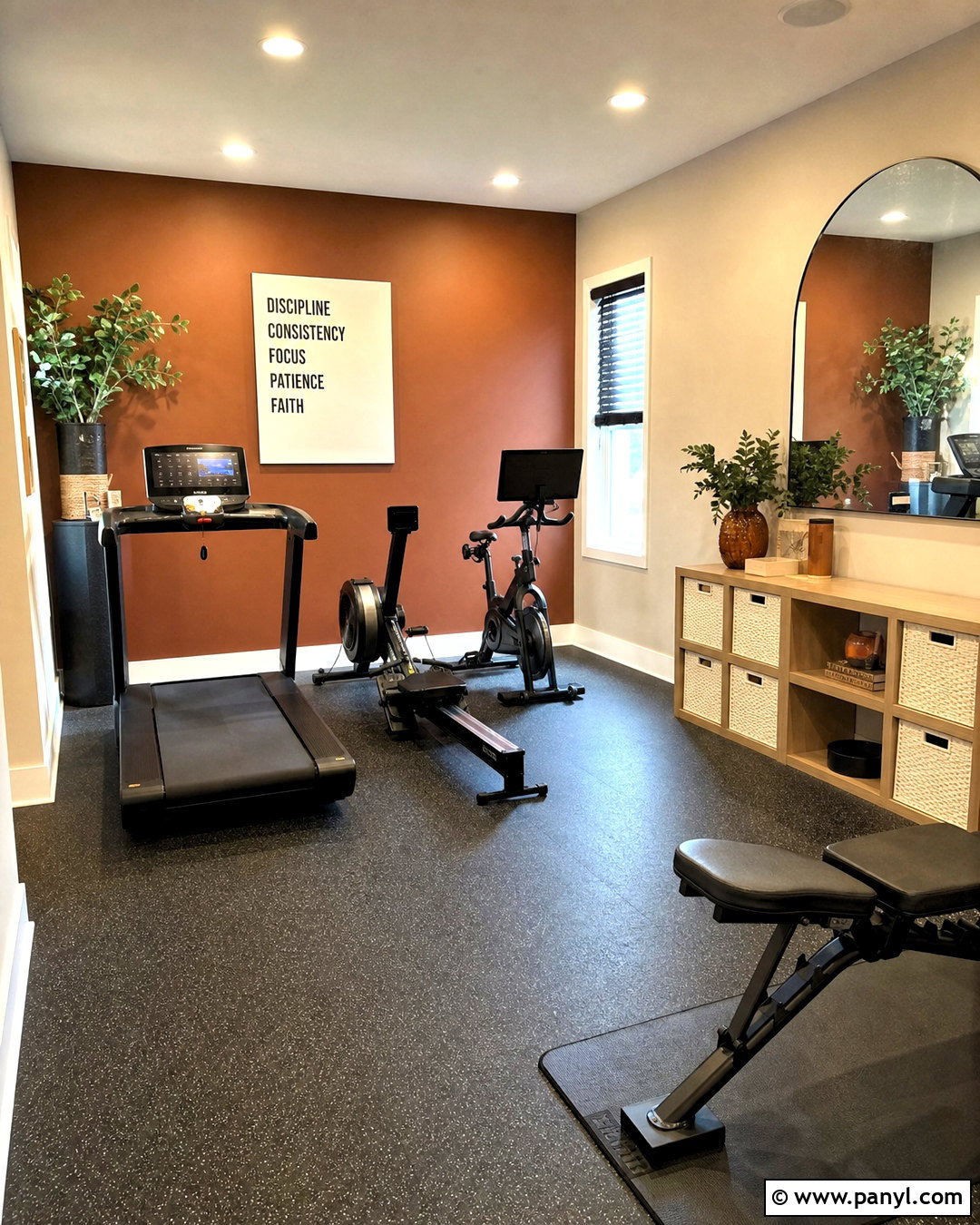 Burnt Orange Home Gym - 20 gym colors ideas