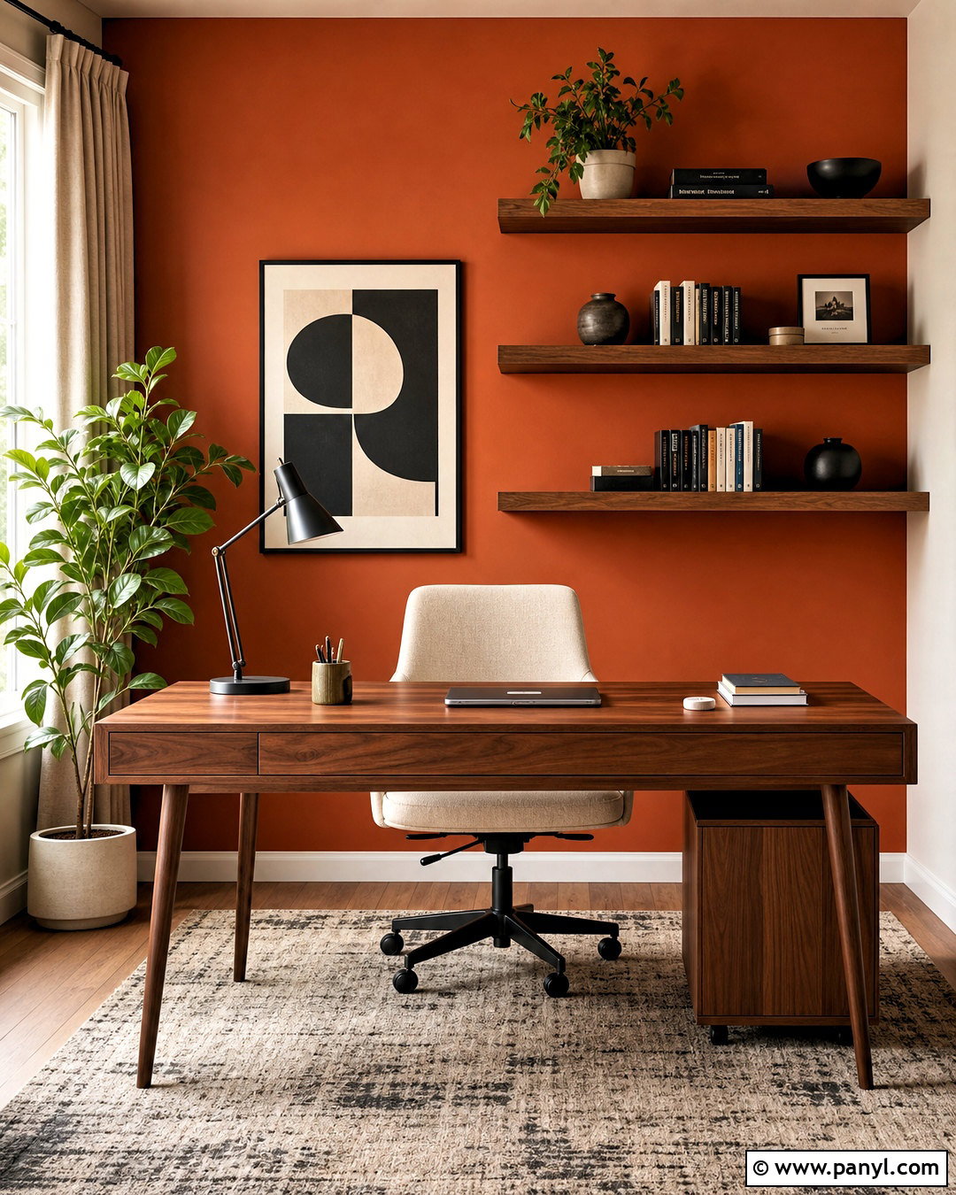 Burnt Orange Home Office - 20 burnt orange interior ideas