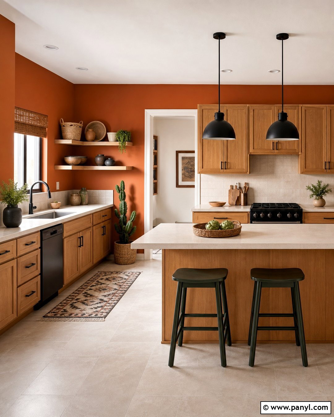Burnt Orange Kitchen Accent Wall - 30 kitchen accent wall color ideas