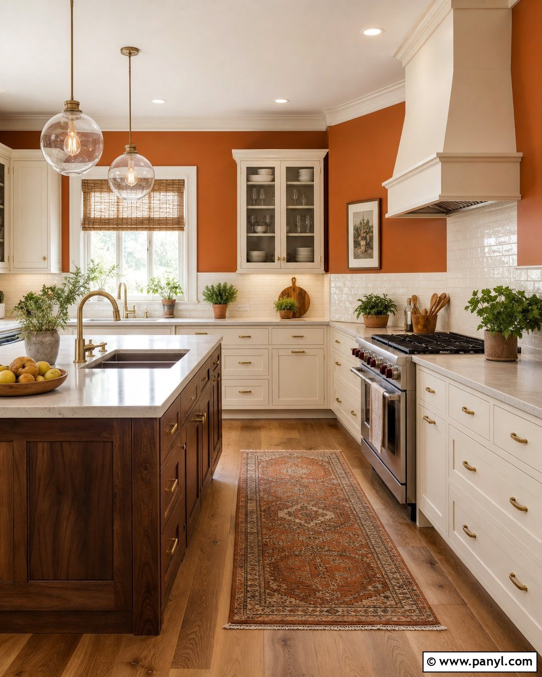 Burnt Orange Kitchen Walls With White Cabinets - 35 orange kitchen walls