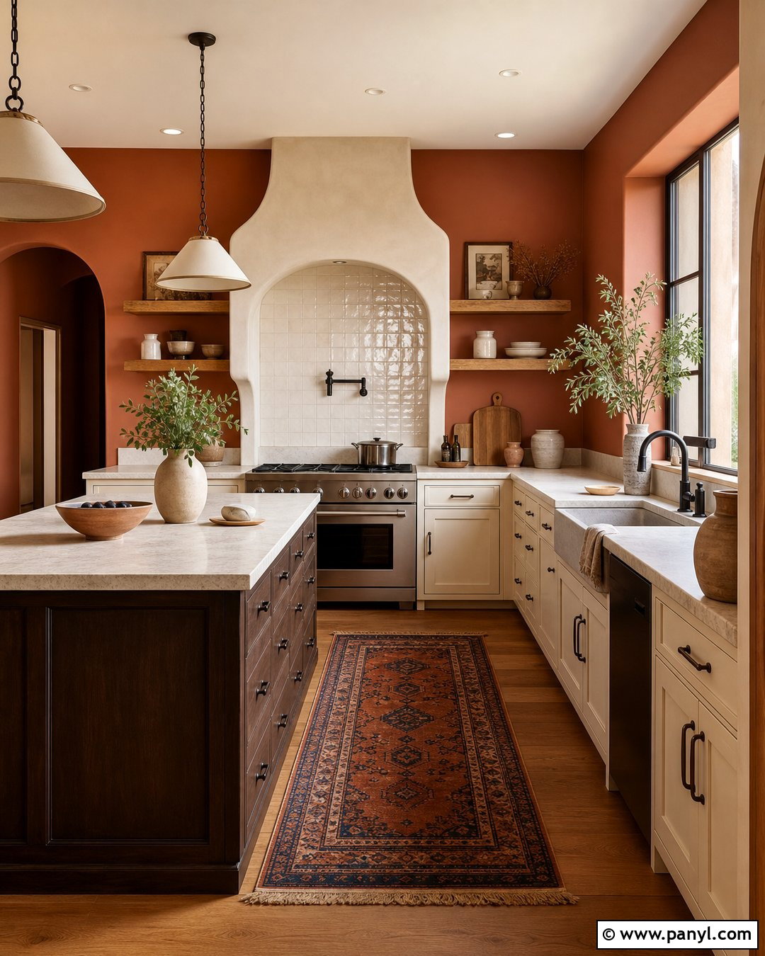 Burnt Orange Kitchen Walls - 35 kitchen wall colors with cream cabinets