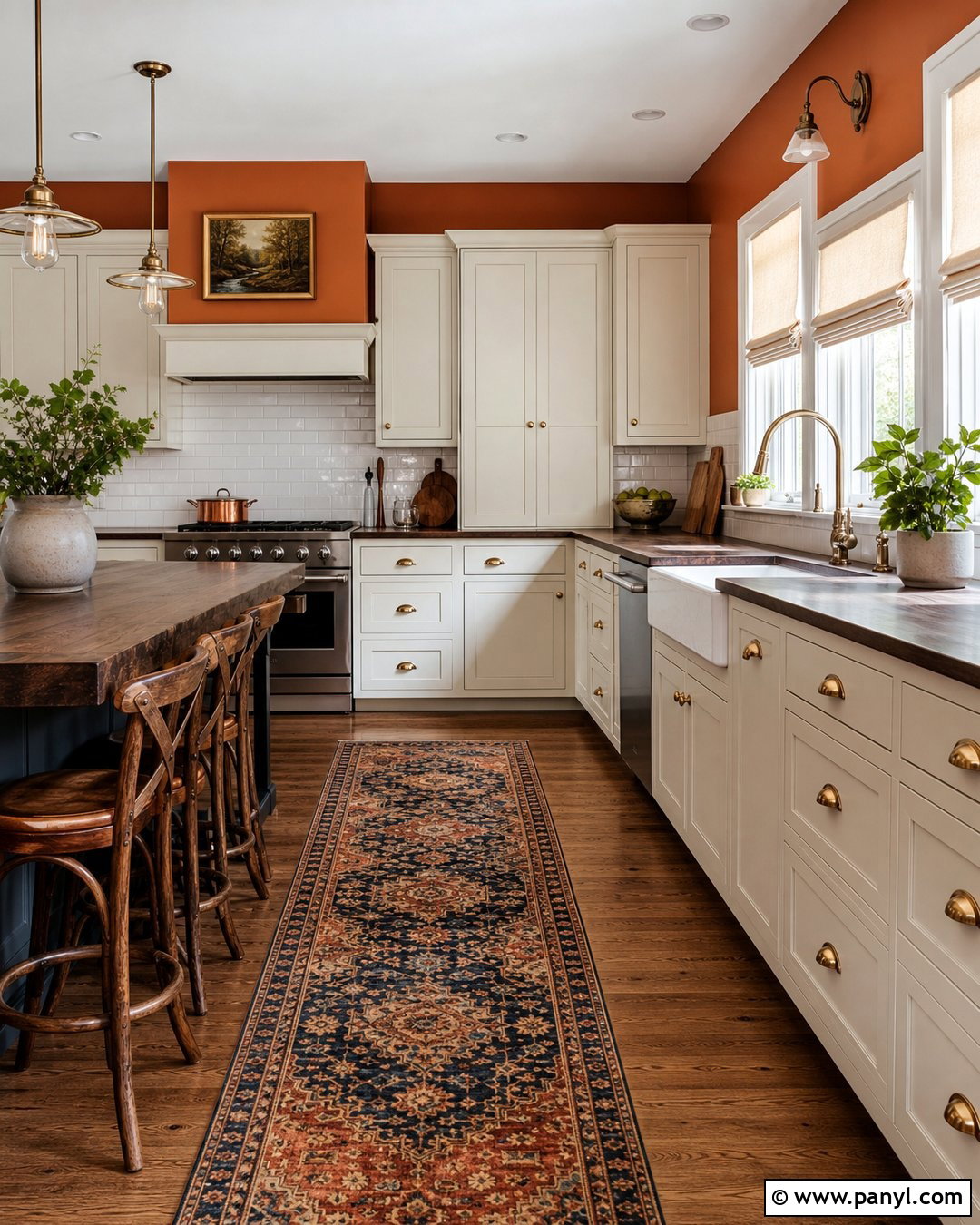 Burnt Orange Kitchen With Cream Cabinets - 35 burnt orange walls