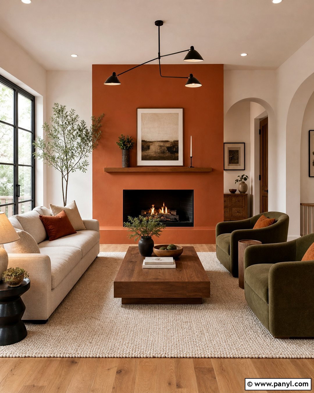 Burnt Orange Living Room - 35 orange wall paint ideas