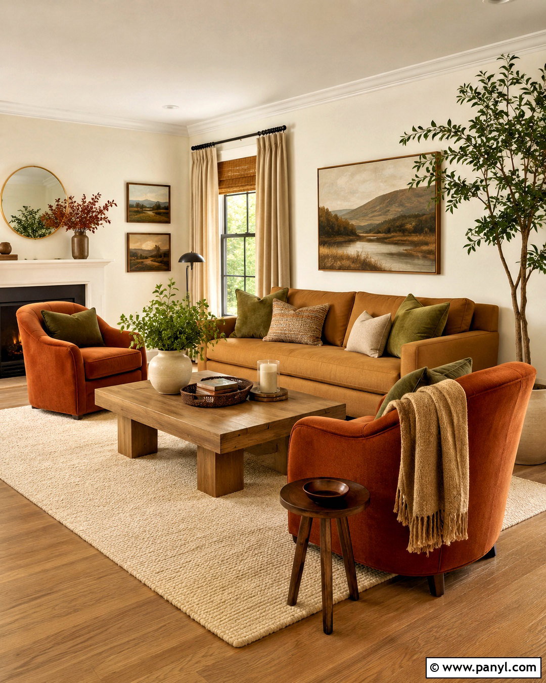 Burnt Orange Living Room - 20 orange home ideas