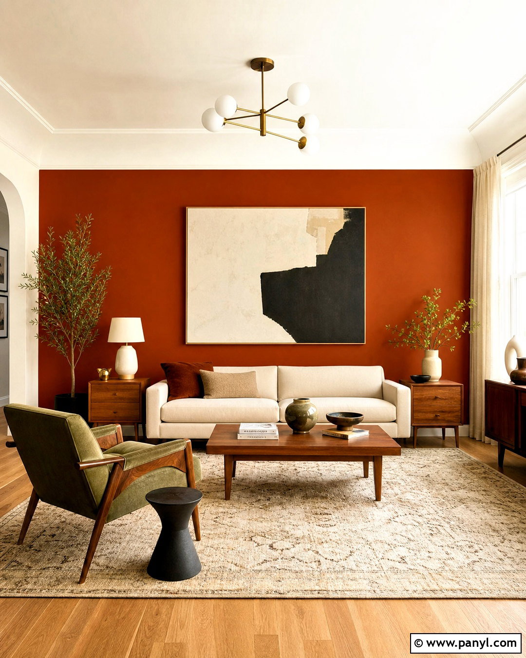 Burnt Orange Living Room Accent Wall - 20 accent wall paint ideas