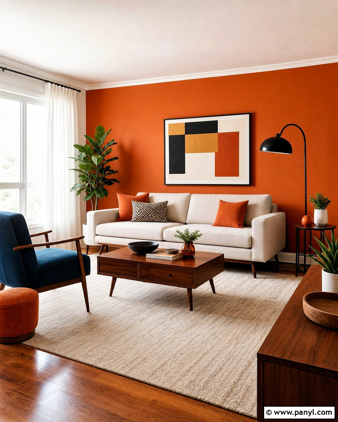 Burnt Orange Living Room Accent Wall - 20 living room accent wall color ideas