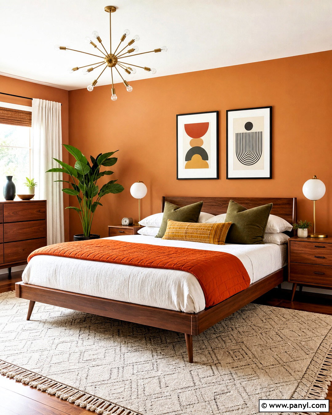 Burnt Orange Midcentury Modern Bedroom - 20 burnt orange bedroom ideas