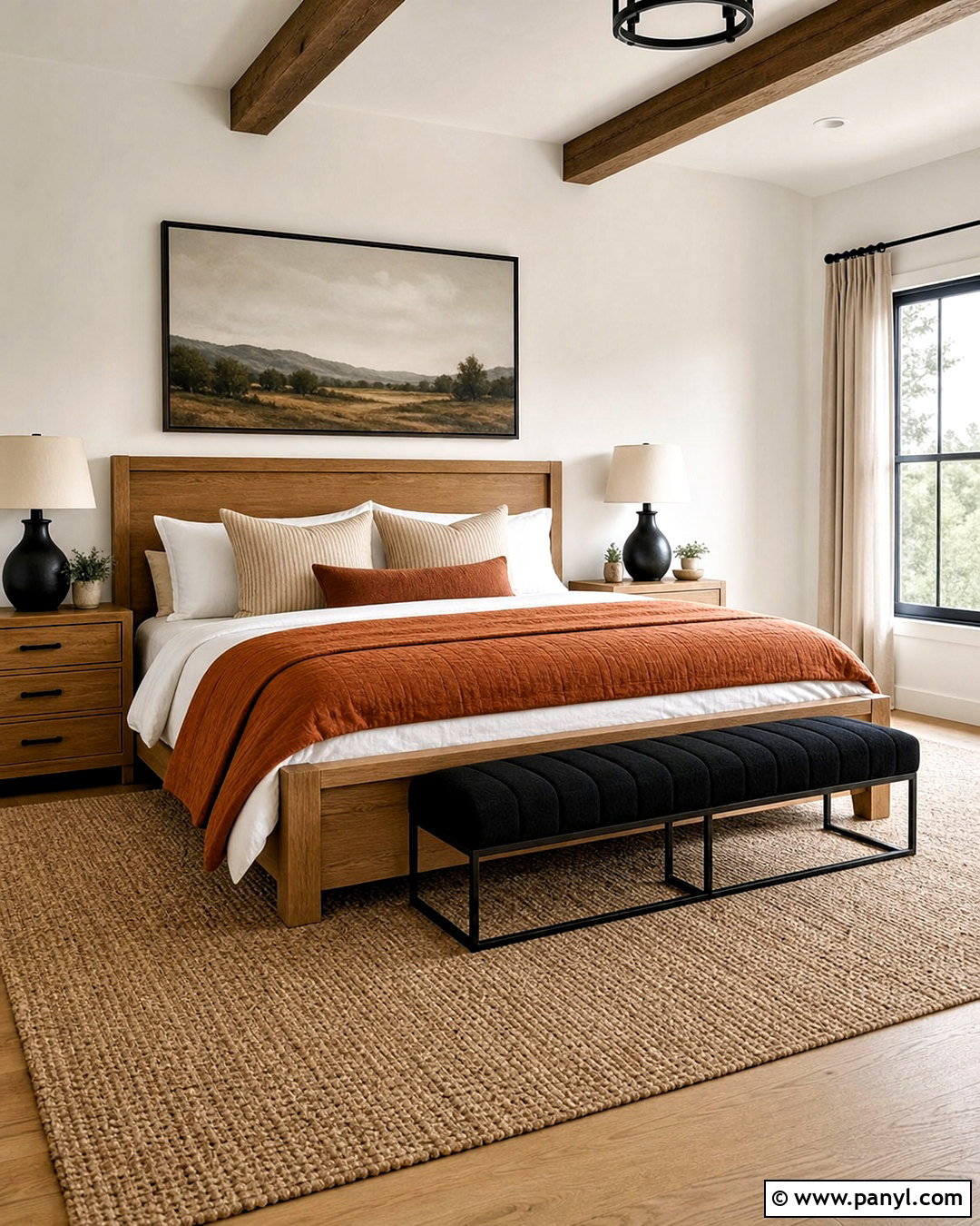 Burnt Orange Modern Farmhouse Bedroom - 20 burnt orange bedroom ideas