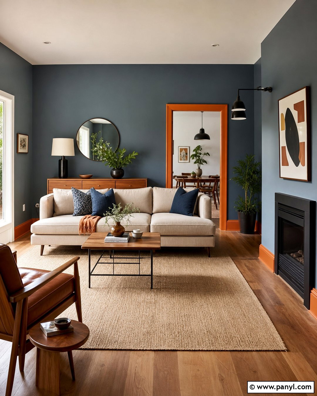 Burnt Orange Painted Skirting Boards With Blue Walls - 30 painted skirting boards colour ideas