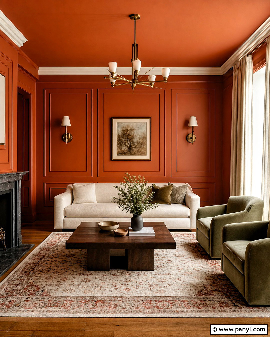 Burnt Orange Paneled Living Room Wall - 20 burnt orange living room walls