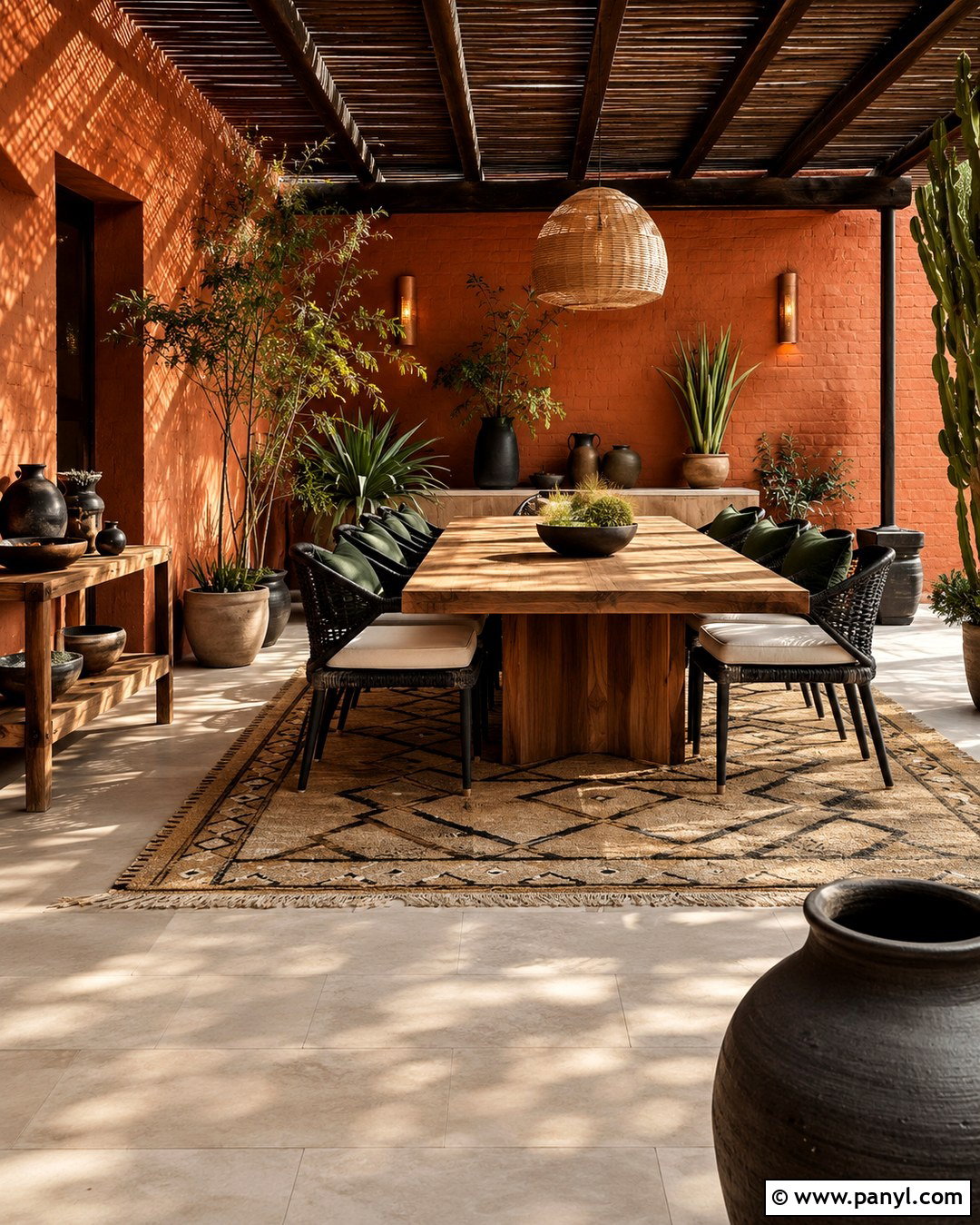 Burnt Orange Patio Wall - 20 Patio Wall Color Ideas