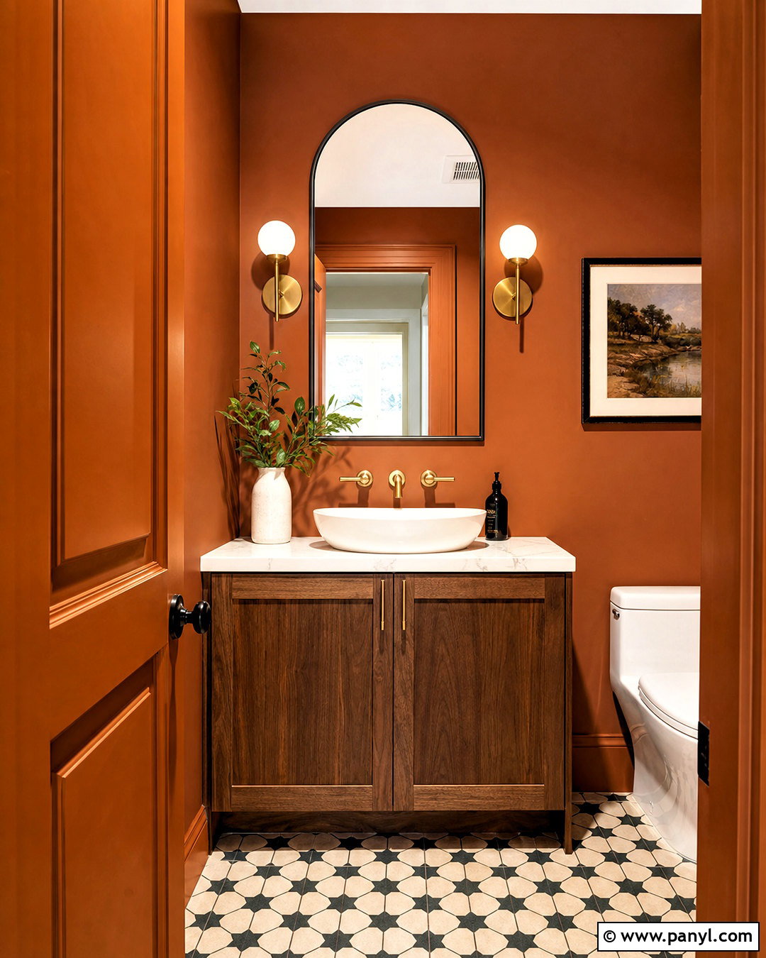 Burnt Orange Powder Room - 20 burnt orange interior ideas