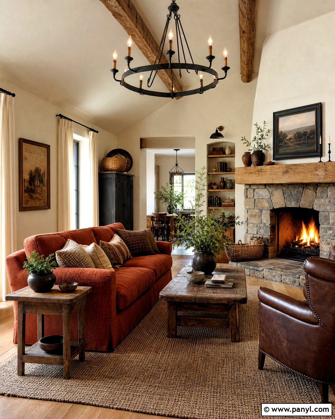 Burnt Orange Rustic Living Room - 20 burnt orange interior ideas