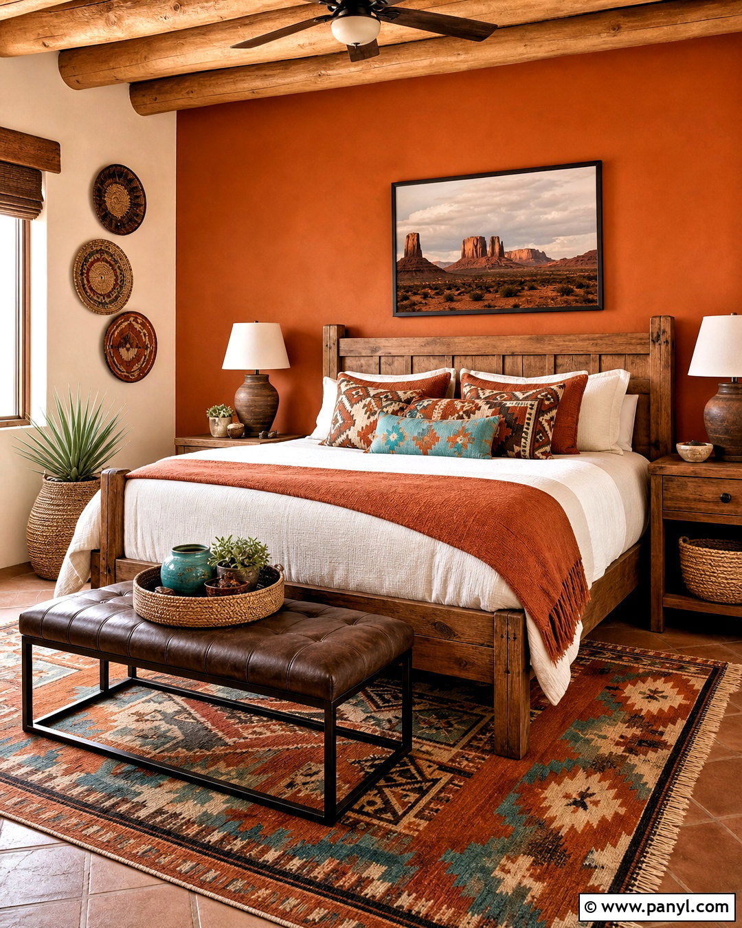 Burnt Orange Southwestern Bedroom - 20 burnt orange bedroom ideas