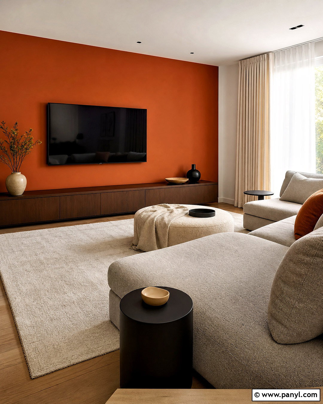 Burnt Orange TV Accent Wall - 20 burnt orange accent wall living room ideas