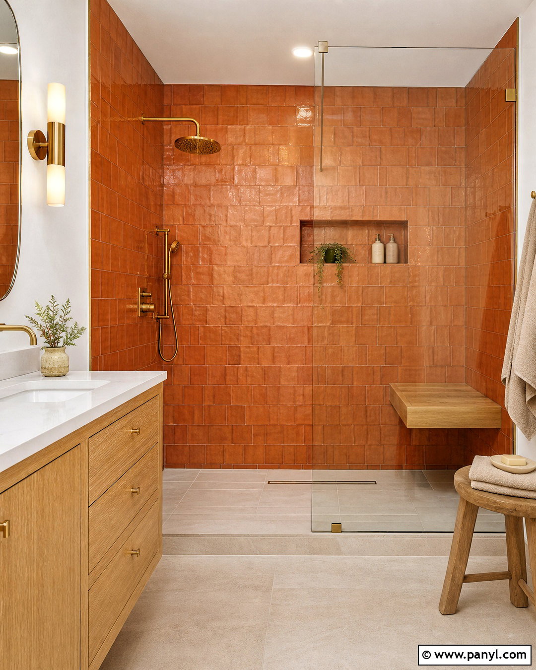 Burnt Orange Tile Shower Bathroom - 20 burnt orange bathroom ideas