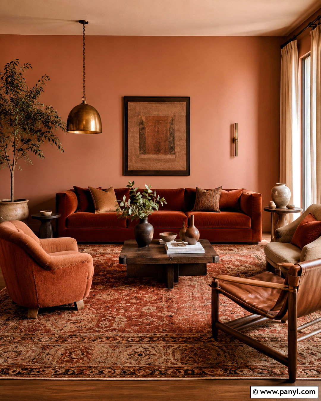 Burnt Orange Tonal Living Room - 20 burnt orange color scheme ideas