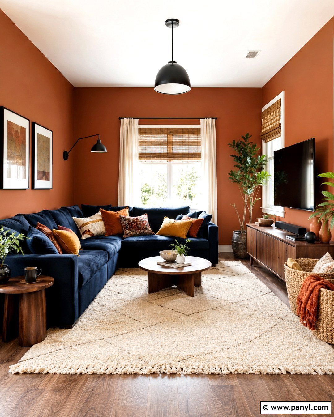 Burnt Orange Wall Color for Family Room - 20 Colorful Wall Colors