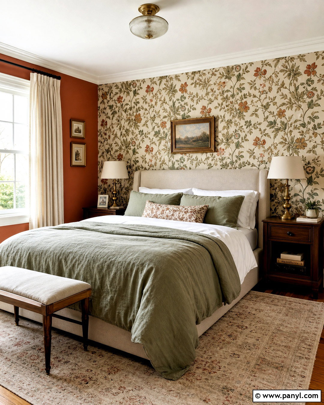 Burnt Orange Walls With Floral Wallpaper - 20 burnt orange bedroom walls