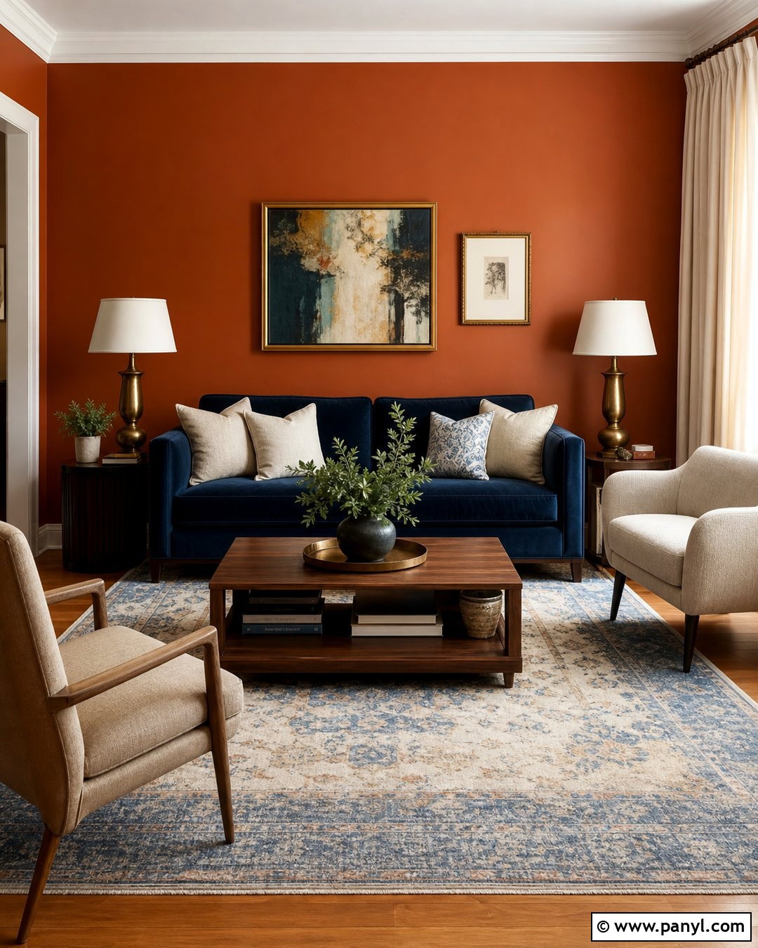 Burnt Orange Walls With Navy Furniture - 35 burnt orange walls