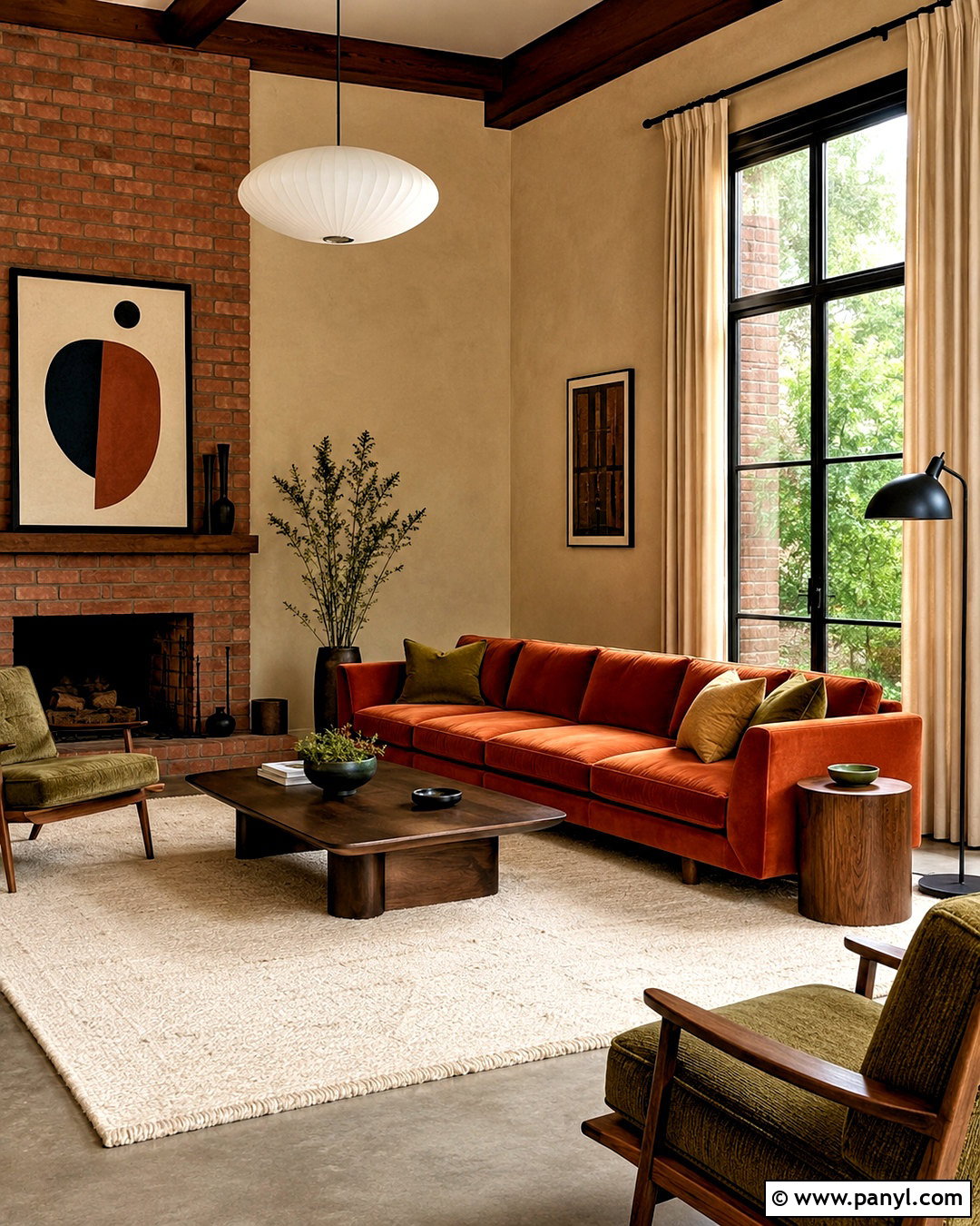 Burnt Orange With A Brick Wall - 20 What Color Goes With Brick Wall Ideas