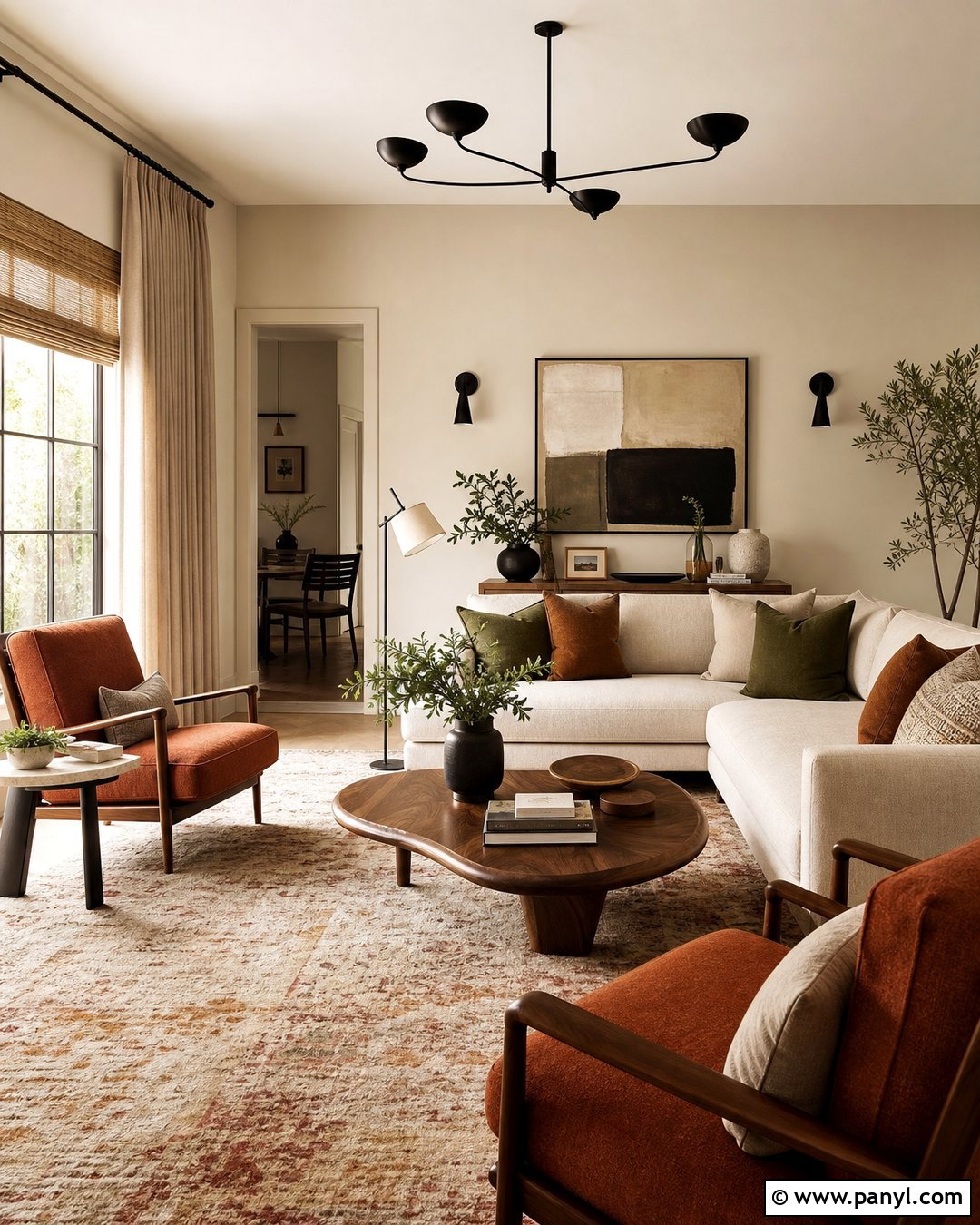 Burnt Orange With Beige Walls - 20 Colours That Go With Beige Walls