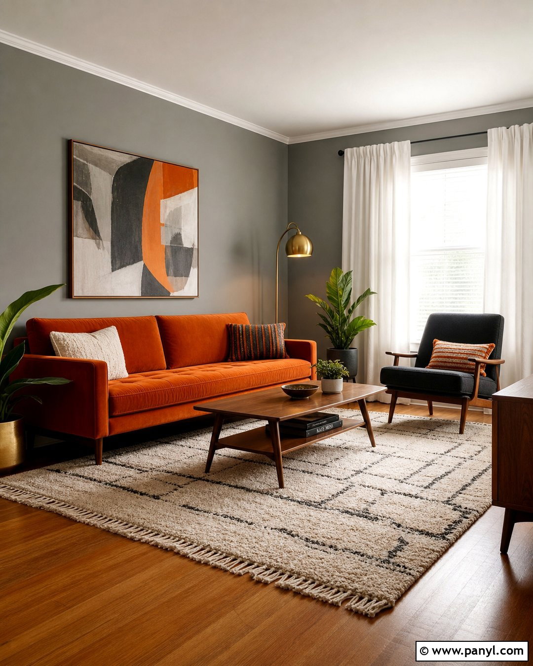 Burnt Orange With Gray Walls - 35 Accent Colors With Gray Walls