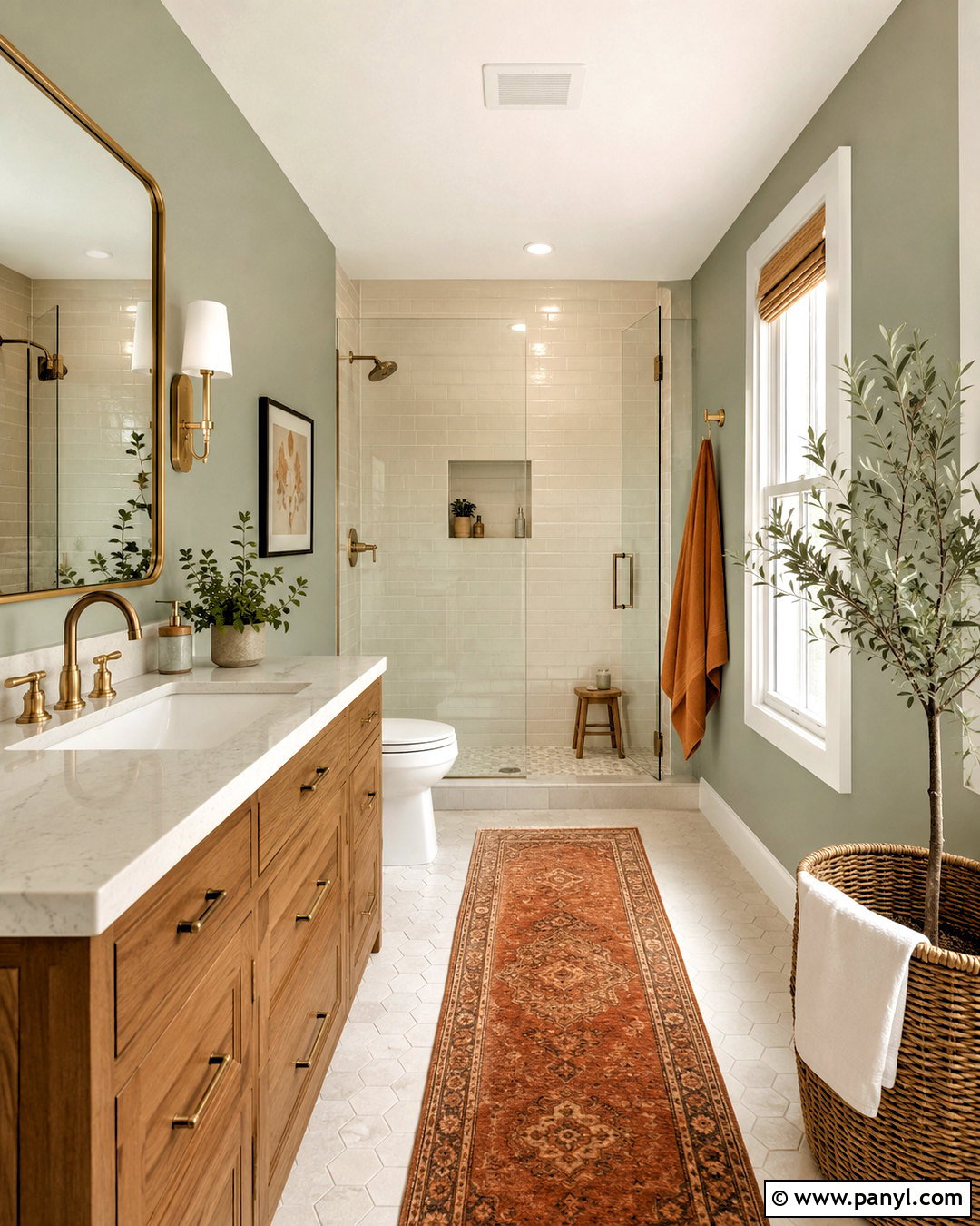 Burnt Orange and Sage Green Bathroom - 20 orange and green bathroom ideas