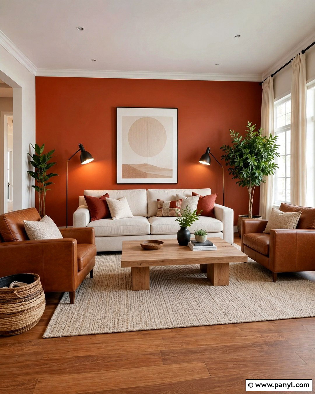 Burnt Red Orange Accent Wall Living Room - 20 Red Orange Accent Wall Ideas