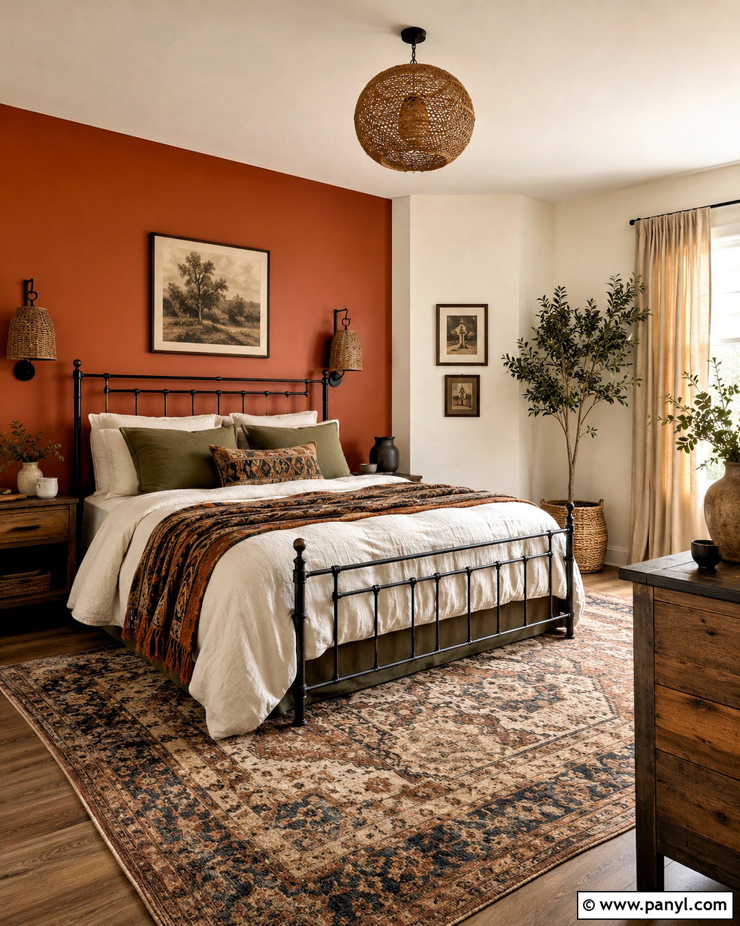Burnt Rust Boho Bedroom Paint Color - 20 boho bedroom paint colors