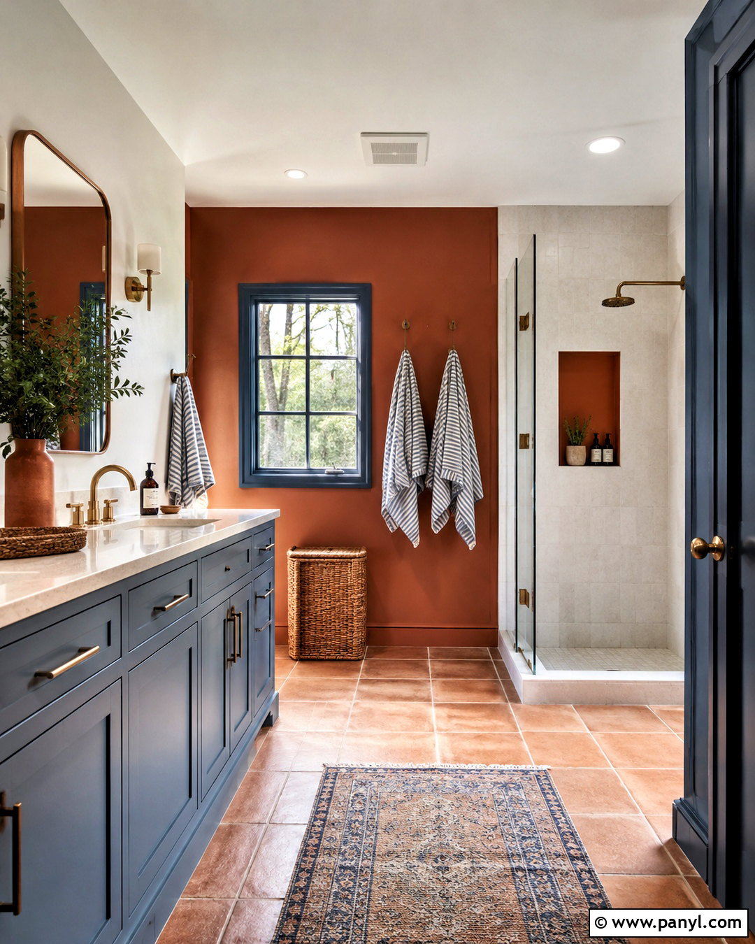 Burnt Sienna And Dusty Blue Bathroom - 20 burnt sienna color palette ideas