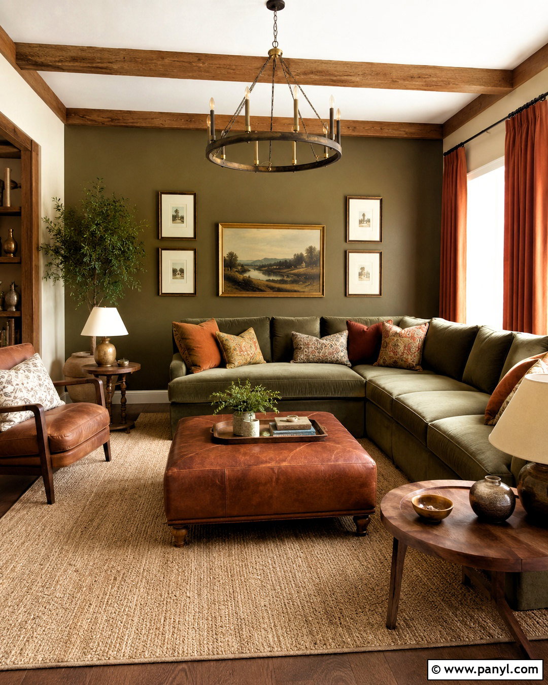 Burnt Sienna And Olive Green Family Room - 20 burnt sienna color palette ideas