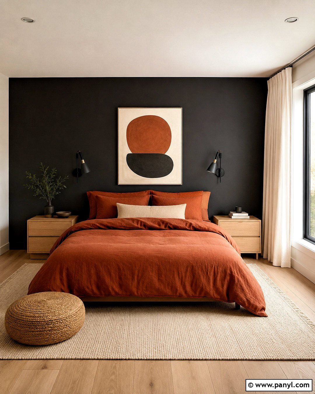 Burnt Sienna And Soft Black Bedroom - 20 burnt sienna color palette ideas