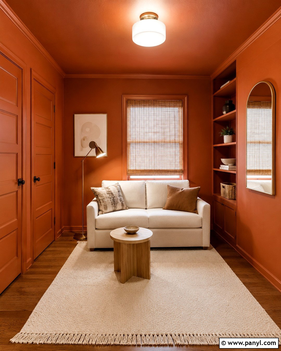 Burnt Sienna Color-Drenched Small Room - 20 burnt sienna walls