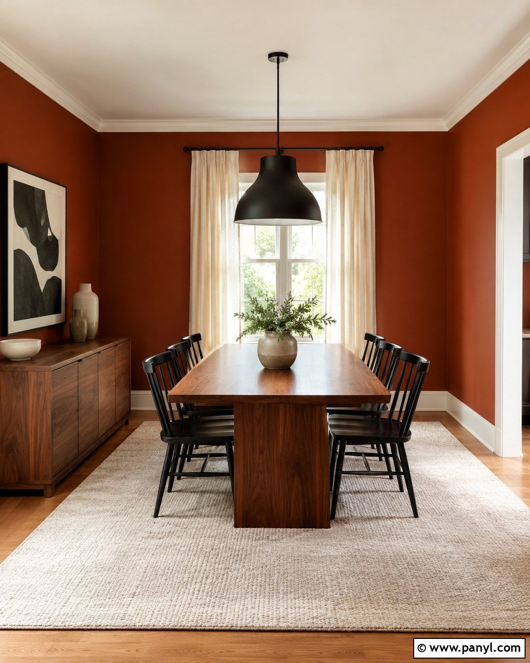 Burnt Sienna Dining Room Walls With Black Accents - 20 burnt sienna walls