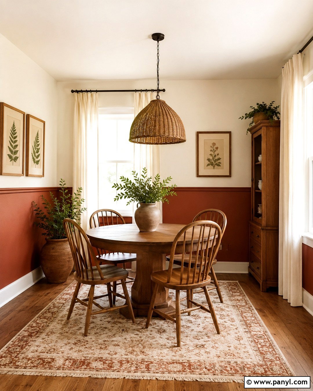 Burnt Sienna Half Wall With Cream Paint - 20 burnt sienna wall paint ideas