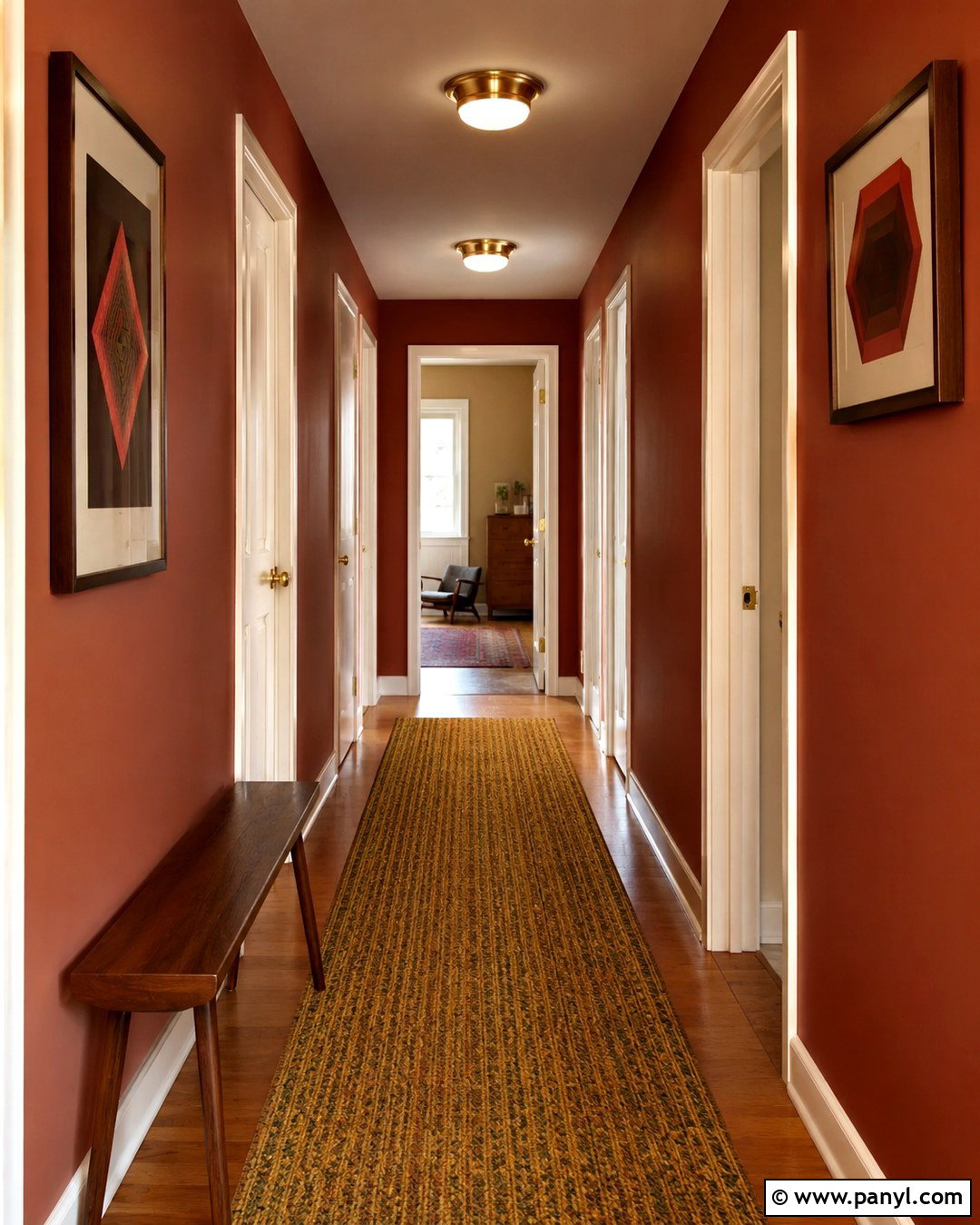 Burnt Sienna Hallway Walls - 20 70S Wall Paint Colors
