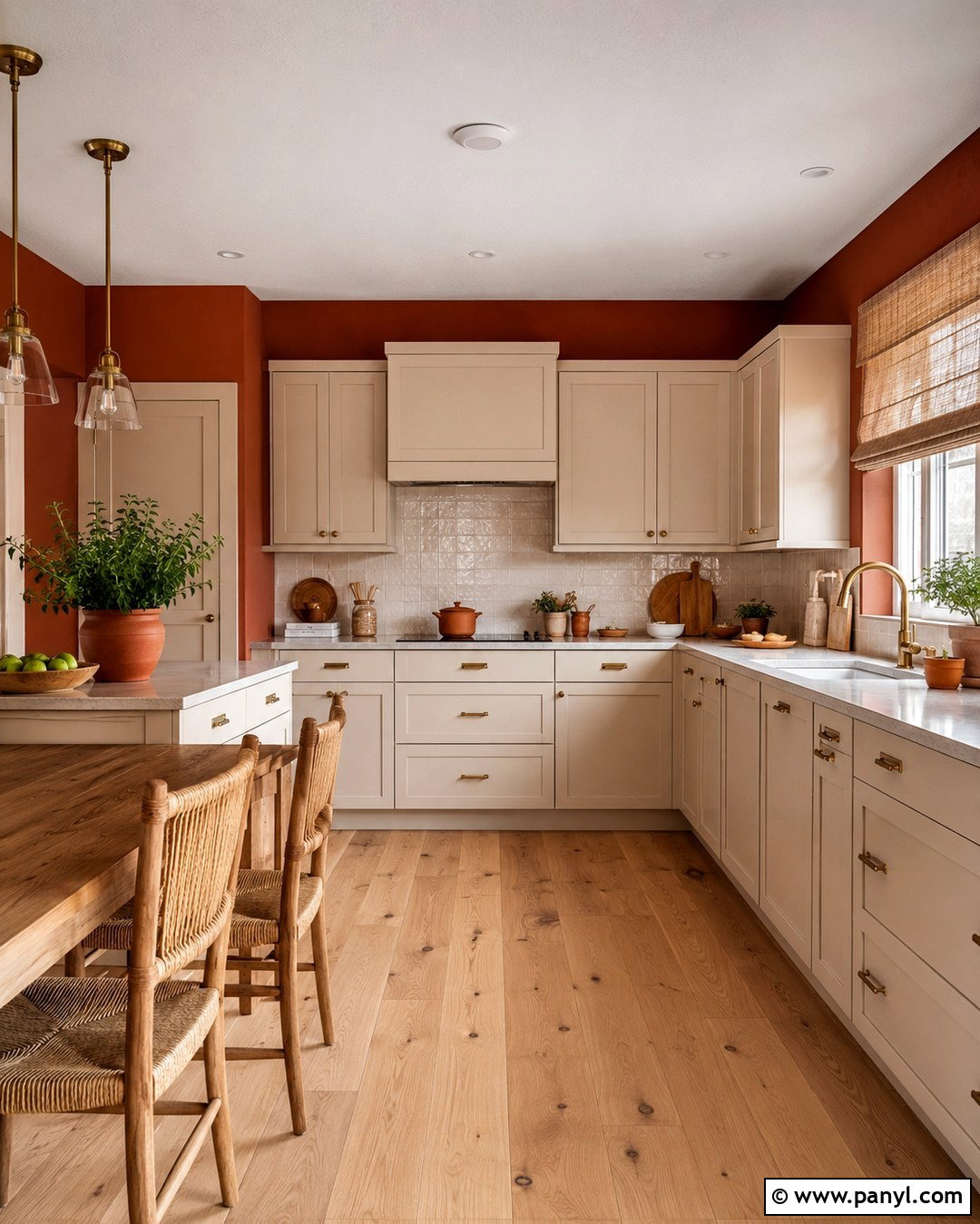 Burnt Sienna Kitchen Walls With Cream Cabinets - 20 burnt sienna walls