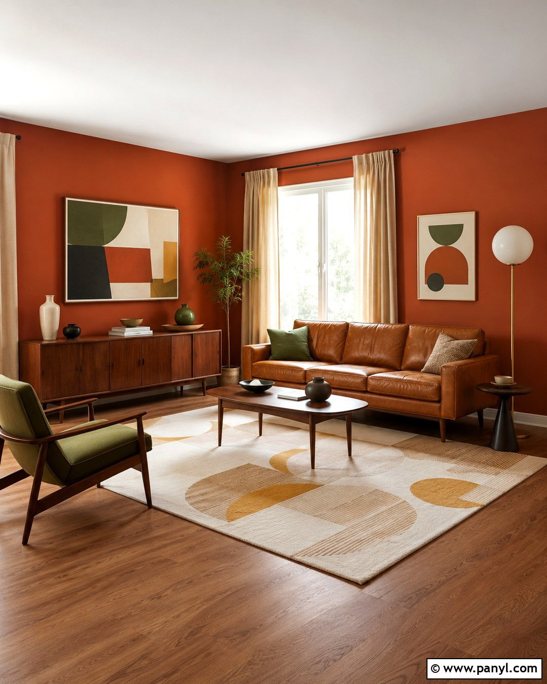 Burnt Sienna Midcentury Modern Walls - 20 burnt sienna walls