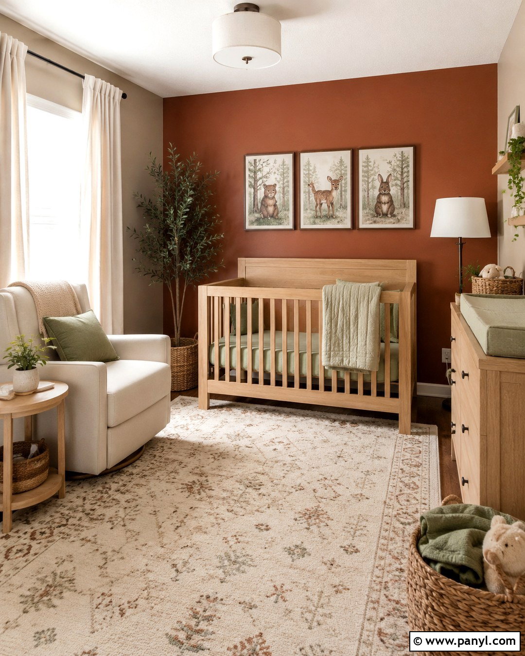 Burnt Sienna Nursery With Soft Beige - 20 burnt sienna wall paint ideas