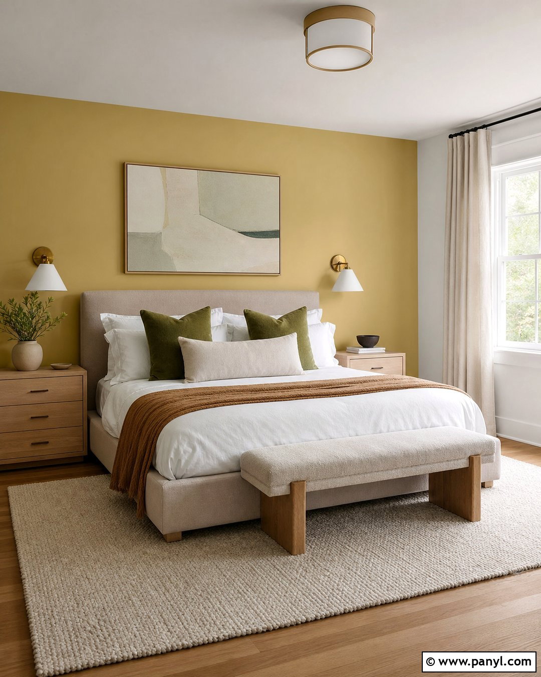 Butter Yellow Accent Wall Bedroom - 20 Contemporary Yellow Accent Wall Ideas