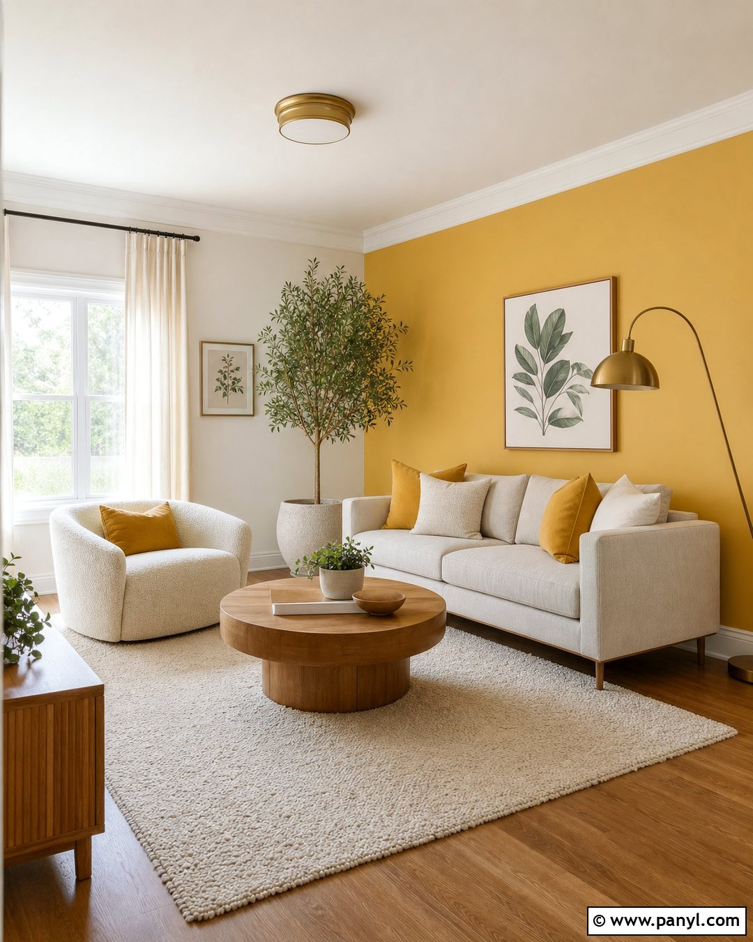 Butter Yellow Accent Wall Living Room - 20 Empty Room With Yellow Accent Wall Ideas