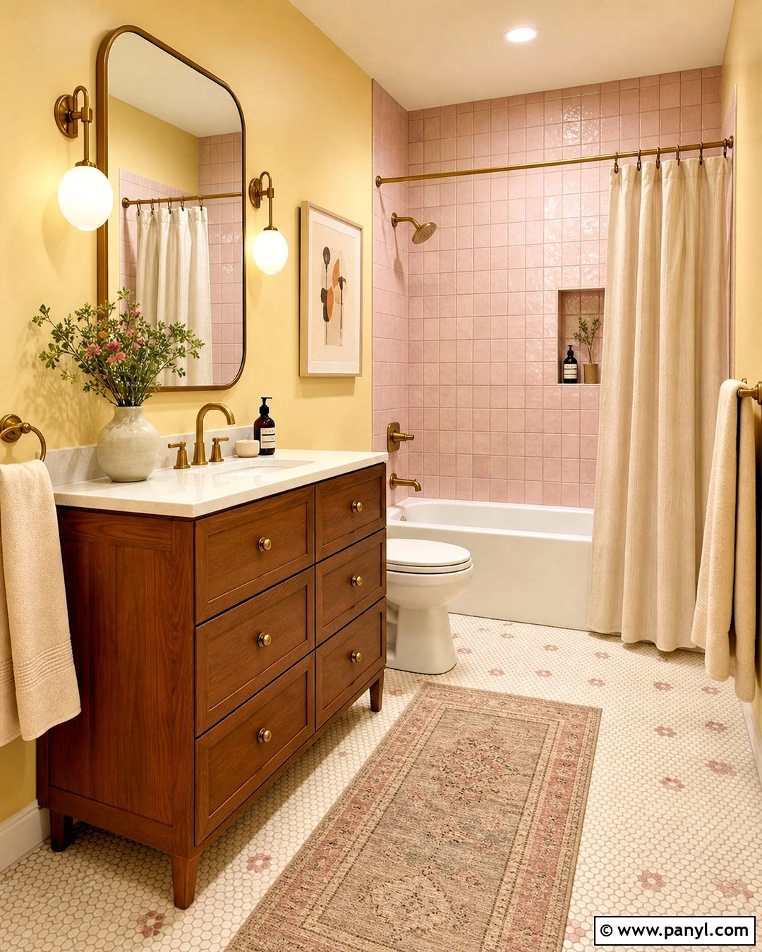 Butter Yellow And Blush Pink Bathroom - 20 butter yellow bathroom ideas