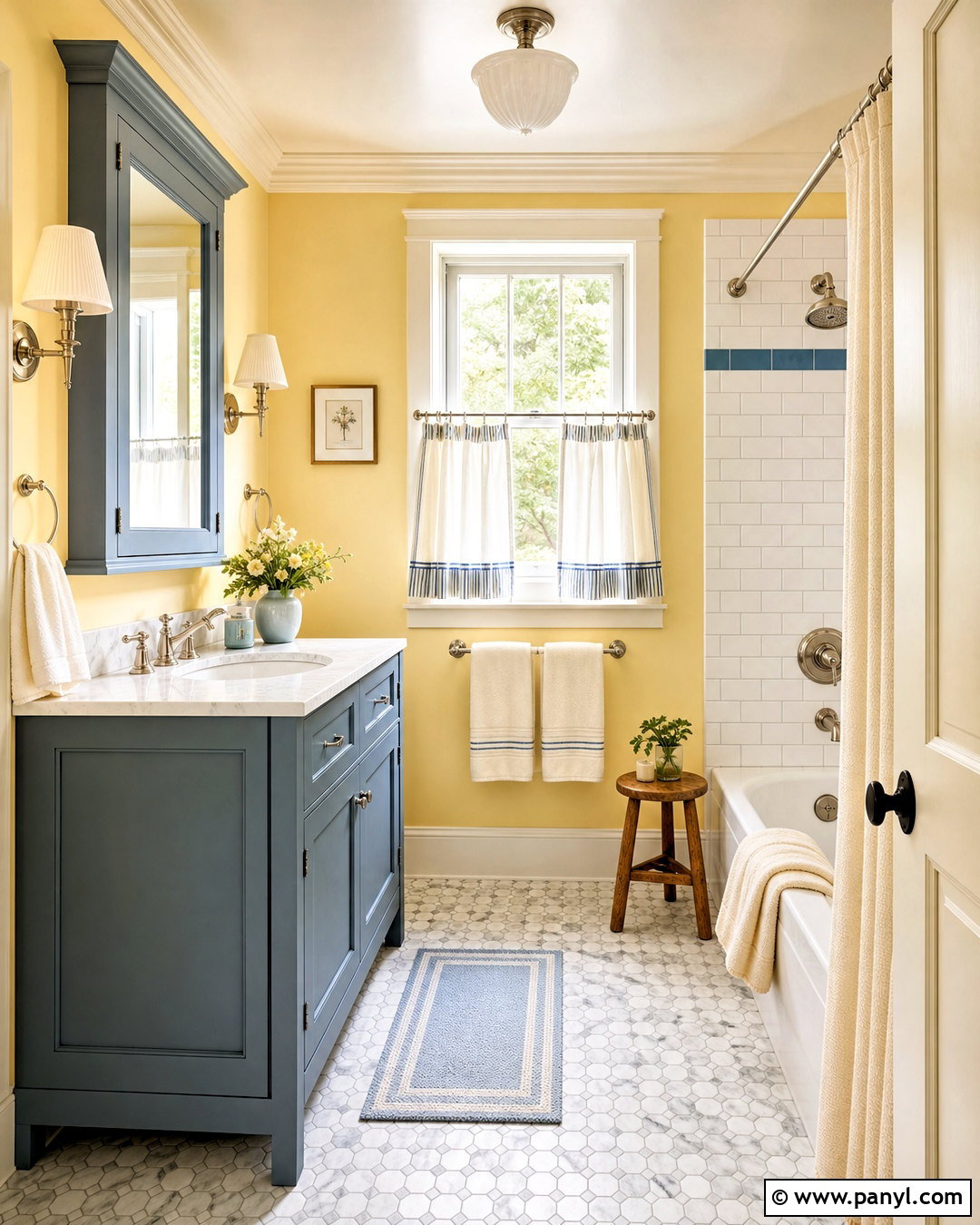 Butter Yellow And Dusty Blue Bathroom - 20 butter yellow bathroom ideas