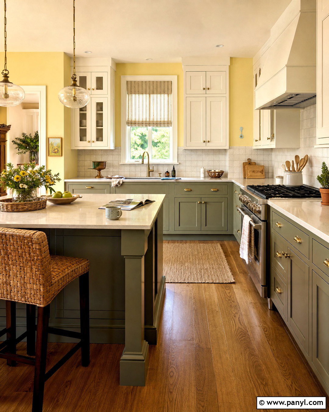 Butter Yellow And Olive Kitchen Paint Scheme - 20 indoor paint colors schemes