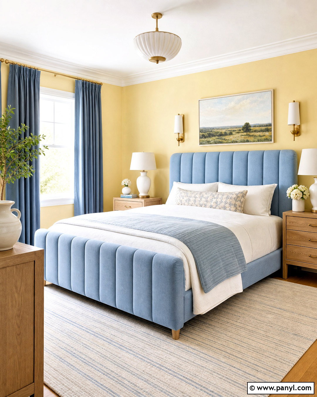 Butter Yellow And Sky Blue Bedroom - 20 butter yellow bedroom ideas